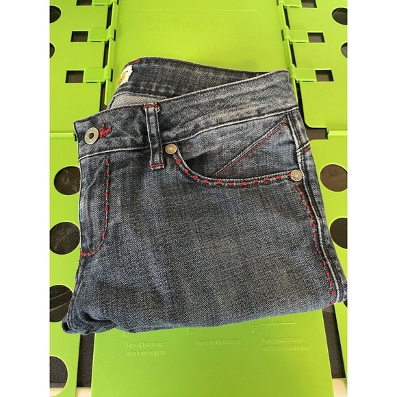 Antik Jeans Womens 29 (36x29) Embroidered Blue Denim Jeans Flap Pockets Bootcut - Picture 12 of 12